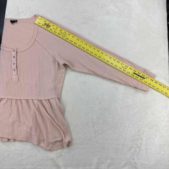 Torrid Pink Ribbed Long Sleeve Blouse - Picture 10 of 13